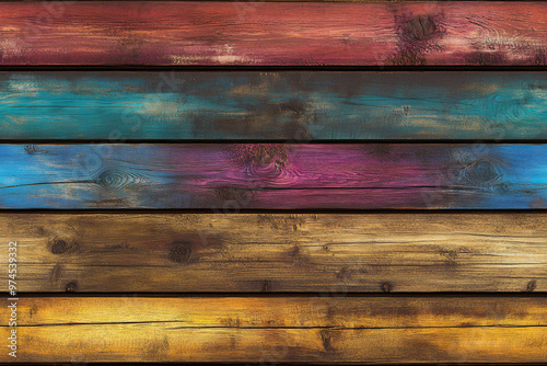 Wooden seamless pattern painted colored. Design template of old wood for texture, backgrounds and backdrops