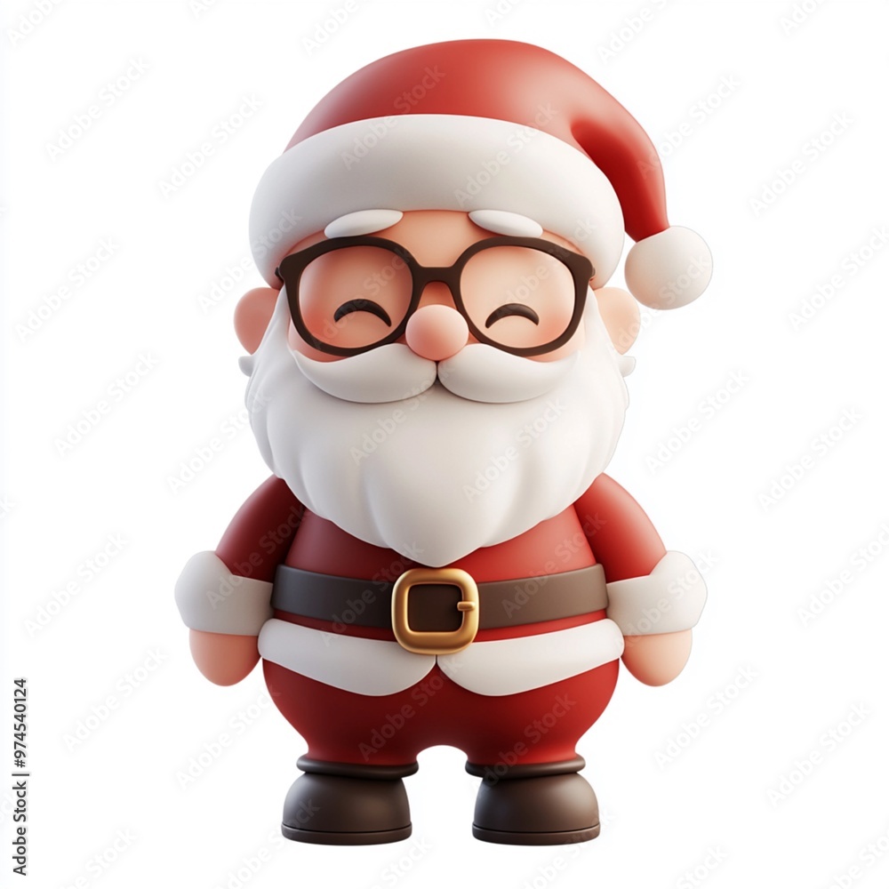 3D Cartoon Cute Funny Santa Claus Isolated on White Background 3D Cartoon Cute Funny Santa Claus Isolated on White Background