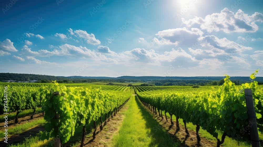 lush white wine vineyard