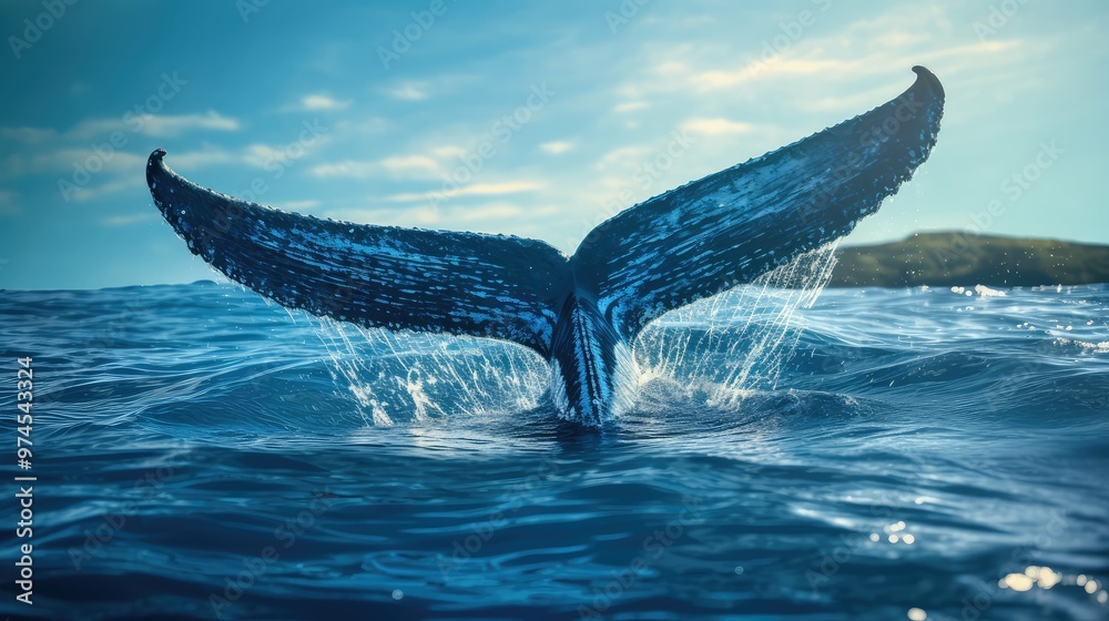 Fototapeta premium patterns blue whale tail