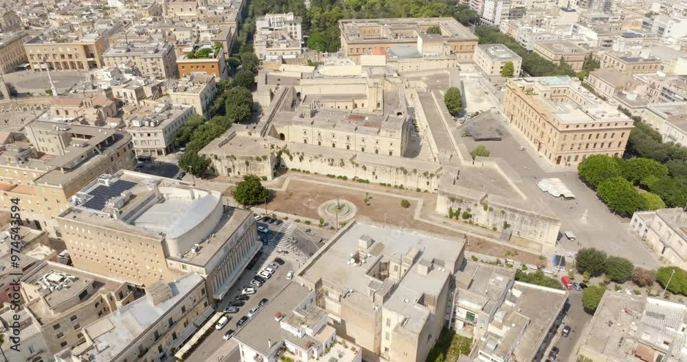 Aerial view of the Castle of Charles V, also known as the Castle of Lecce, is a fortress in the historic center of Lecce, Puglia, Italy. It was first built in the Middle Ages. Aerial view of the Castle of Charles V, also known as the Castle of Lecce, is a fortress in the historic center of Lecce, Puglia, Italy. It was first built in the Middle Ages.
