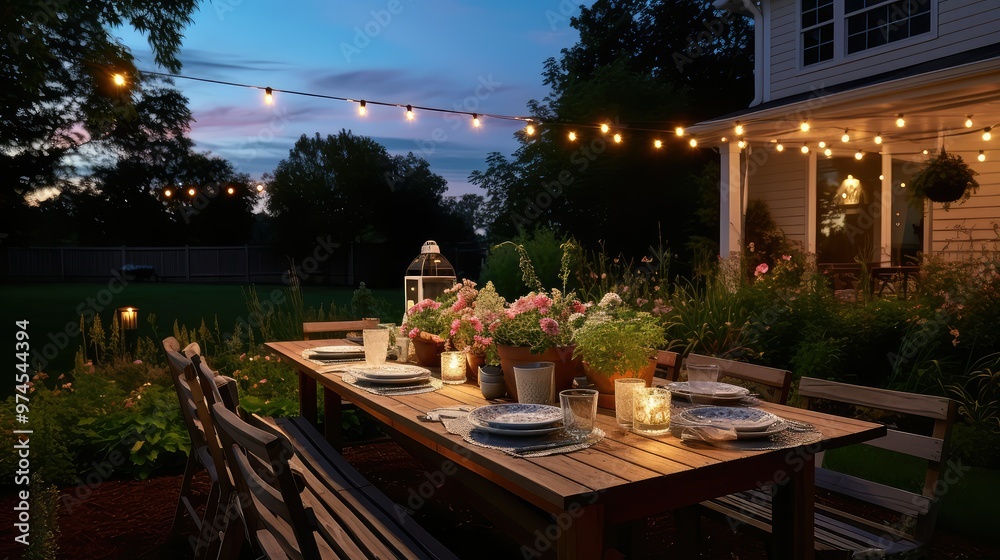 Fototapeta premium party farmhouse table