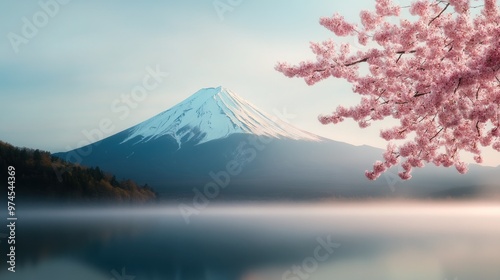 Photographers Capture the Enchantment of Cherry Blossoms and Mount Fuji Through the Ethereal Mist photo