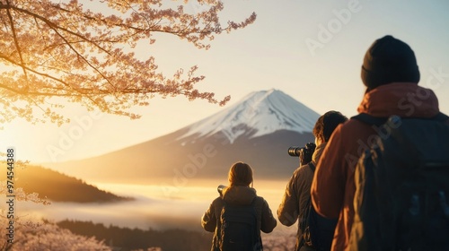 Photographers Capture the Enchantment of Cherry Blossoms and Mount Fuji Through the Ethereal Mist photo