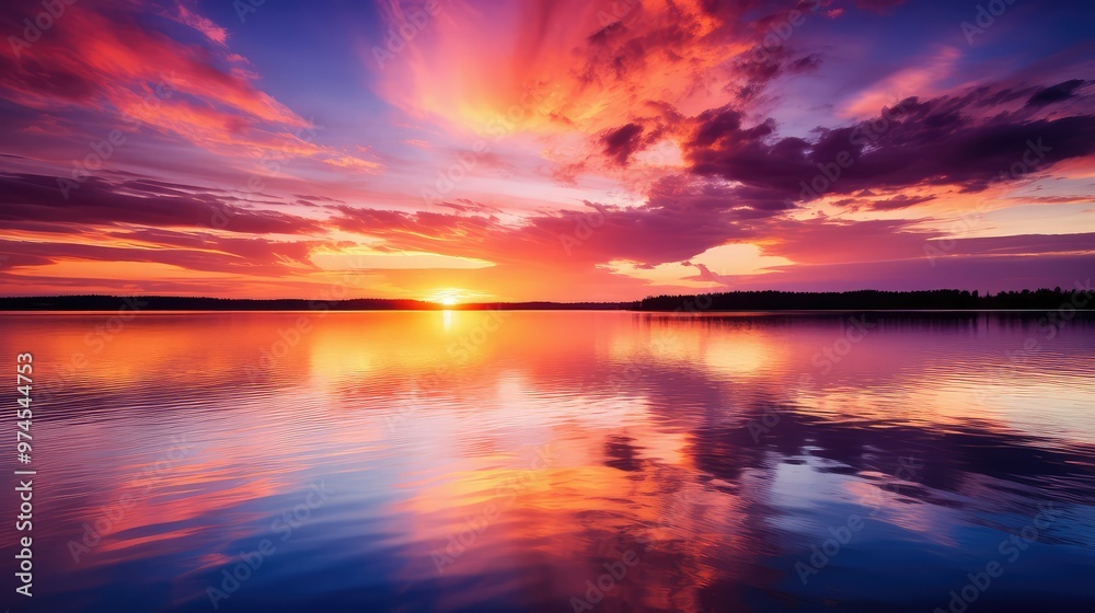 Naklejka premium glow sun water