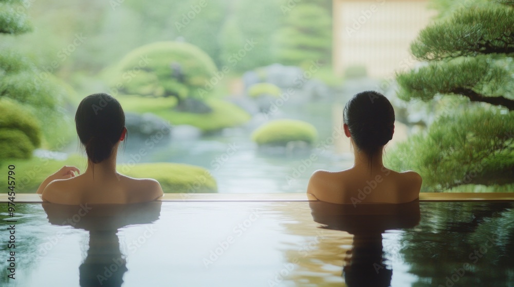 Serene Onsen Retreat: A Peaceful Escape in Traditional Yukatas, Surrounded by the Tranquility of a Japanese Garden with Koi Ponds and Bonsai Trees Serene Onsen Retreat: A Peaceful Escape in Traditional Yukatas, Surrounded by the Tranquility of a Japanese Garden with Koi Ponds and Bonsai Trees
