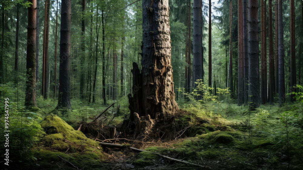 Obraz premium split trees forest