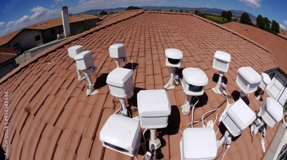 Naklejka premium surveillance house camera