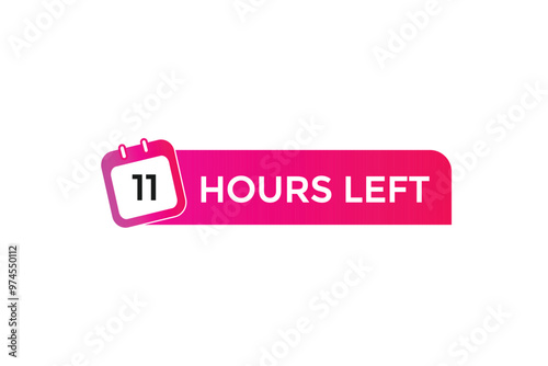 Basic RGB11 hours left, icon, stile, timer, countdown, clock, time,  background, template, 11  hours left, countdown, sticker, left banner, business, sale, label button

