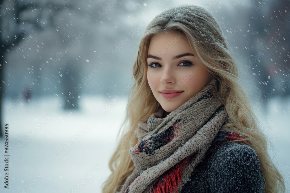 Portrait of a Woman in a Snowy Winter Landscape Portrait of a Woman in a Snowy Winter Landscape
