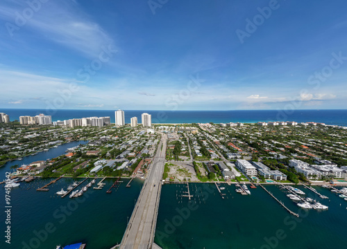 An aerial view of Riviera Beach in Florida, USA