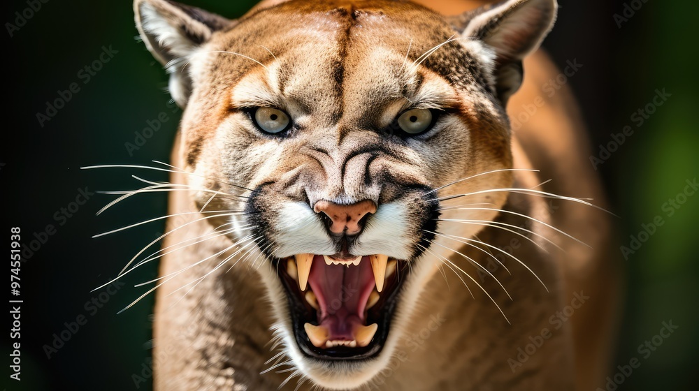 Obraz premium feline cougar on white