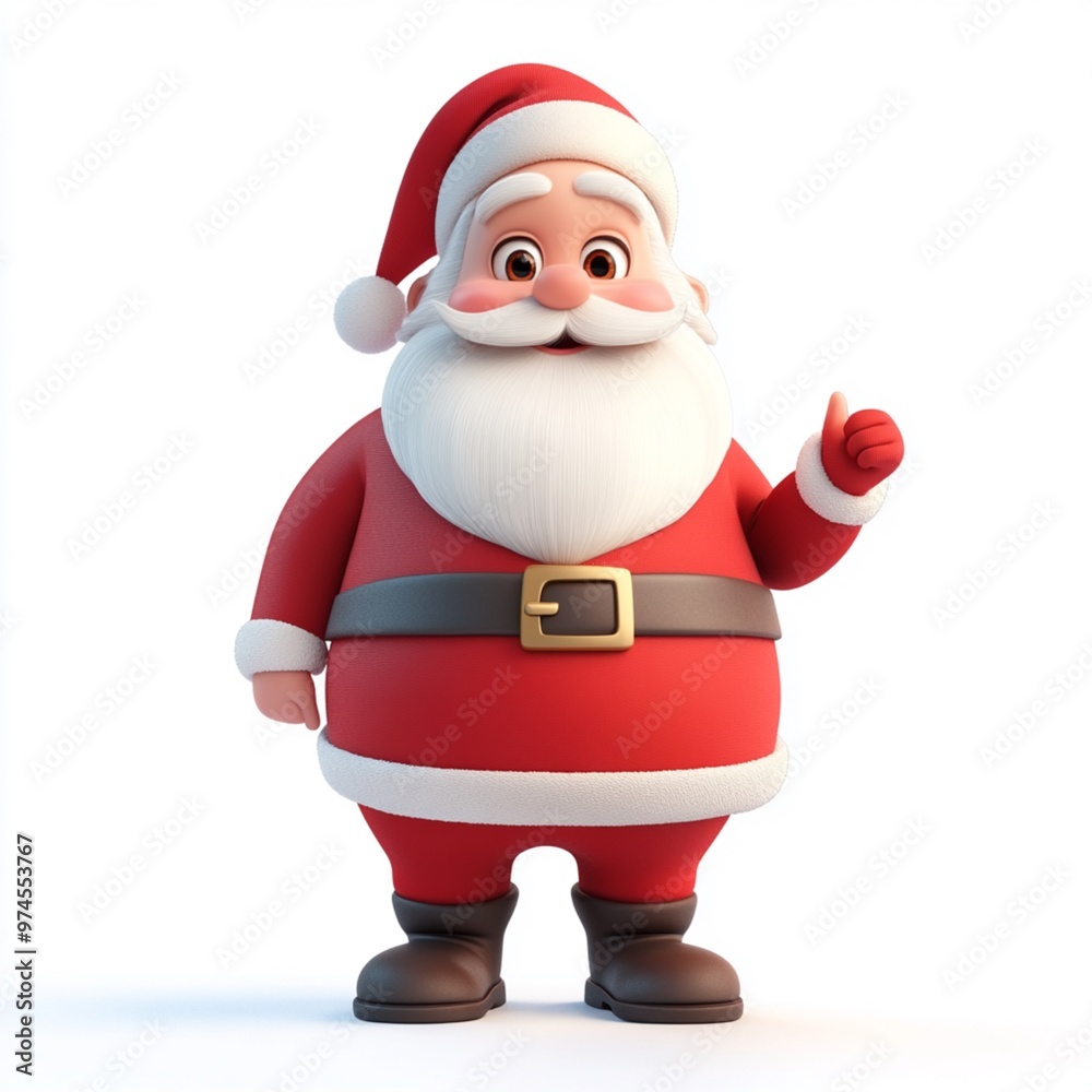 3D Cartoon Cute Funny Santa Claus Isolated on White Background 3D Cartoon Cute Funny Santa Claus Isolated on White Background