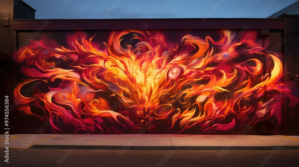 Fototapeta premium mural graffiti fire