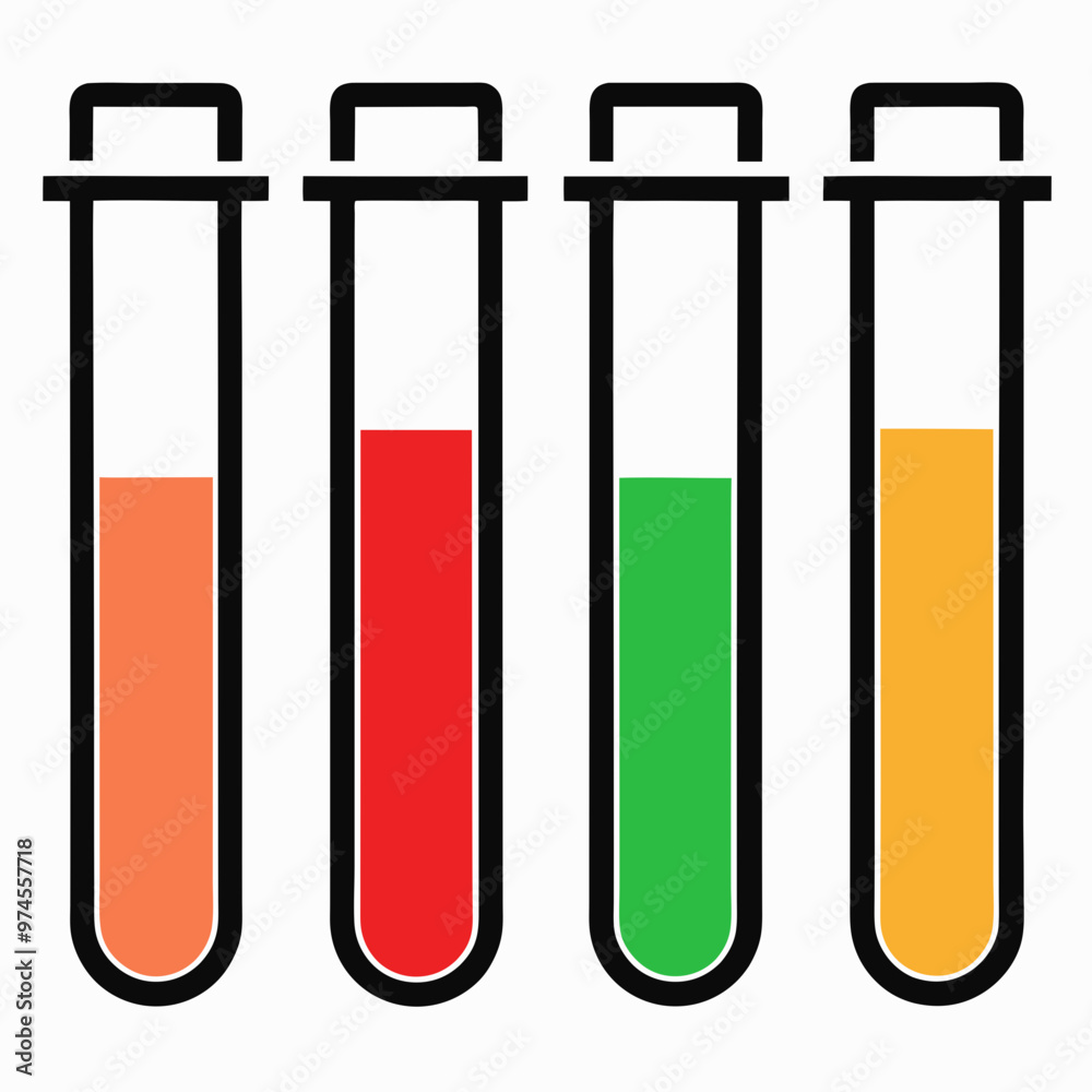 Test tubes vector on white background Test tubes vector on white background