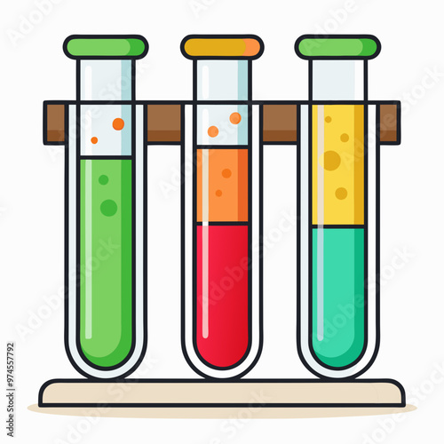 Test tubes vector on white background