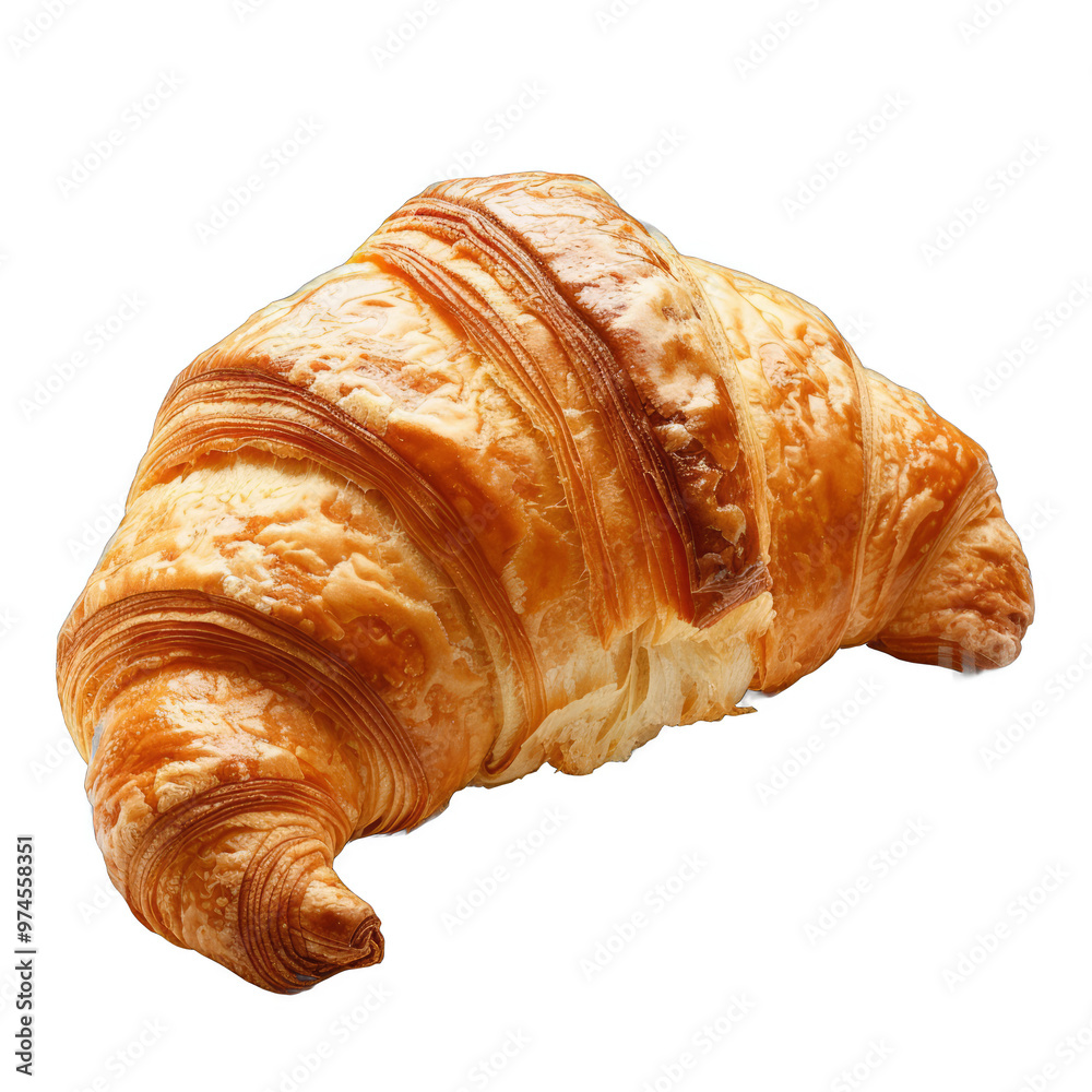 Golden Brown Croissant with Flaky Layers Golden Brown Croissant with Flaky Layers