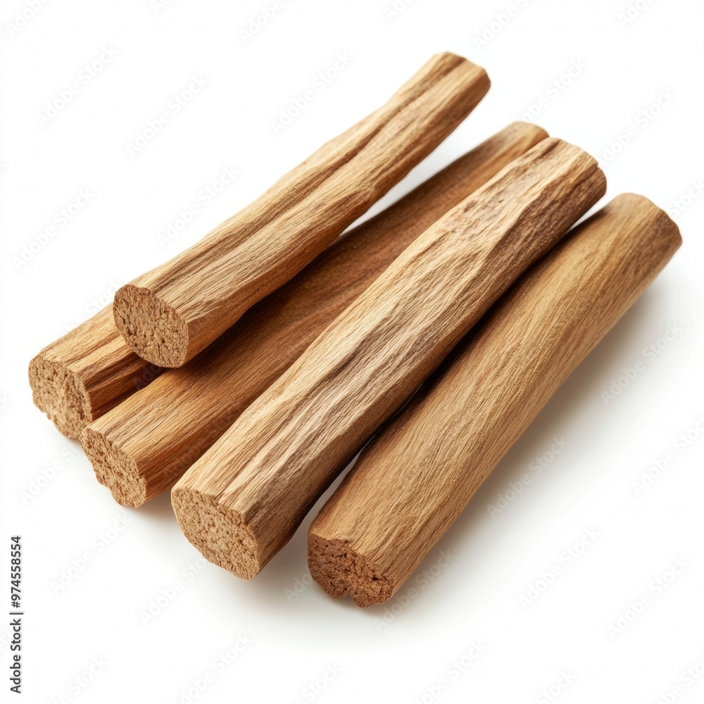 sandalwood sticks isolated on white background