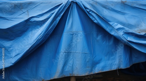 shelter blue tarp roof