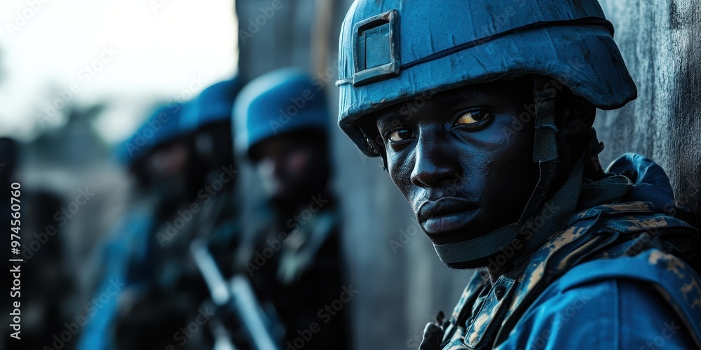 A focused soldier in tactical gear, representing strength and dedication in a military environment. A focused soldier in tactical gear, representing strength and dedication in a military environment.