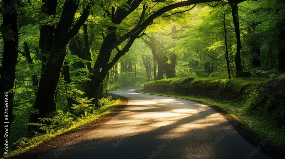 Naklejka premium lush bright road