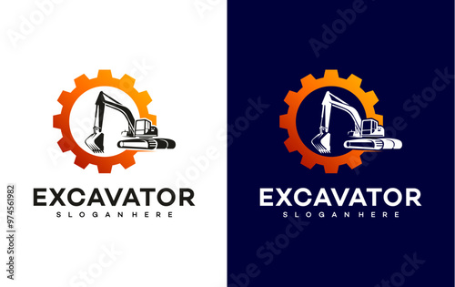 Excavator logo vector template illustration design