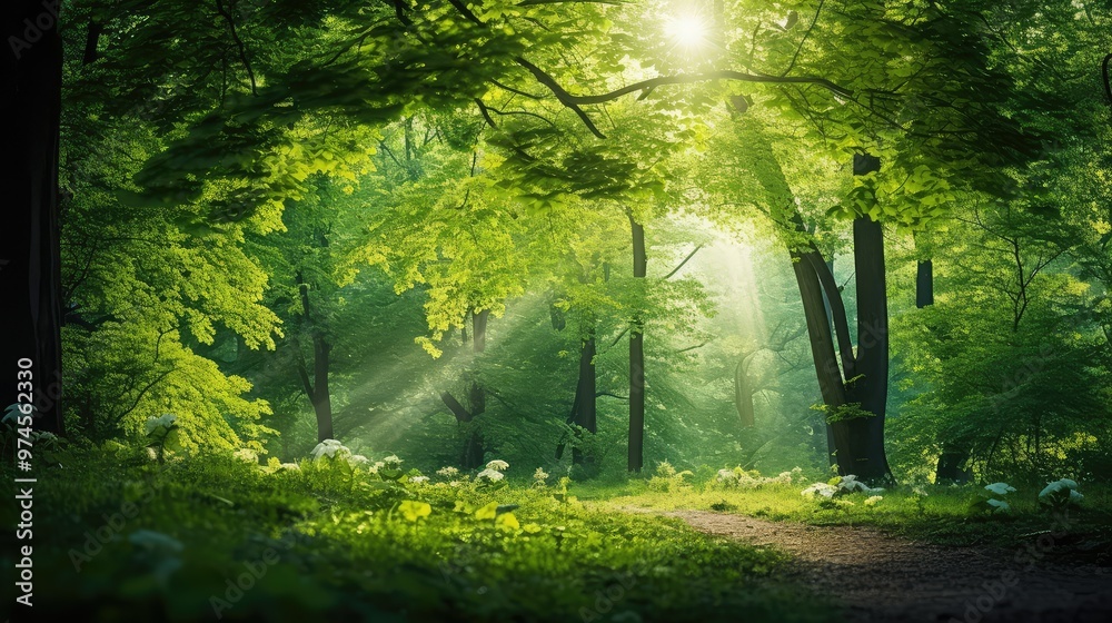 Obraz premium lush green background banner