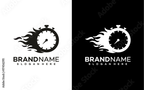 time fire logo vector template illustration design