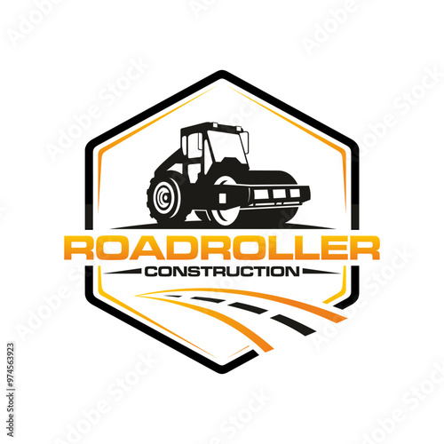 roadroller logo vector template illustration design