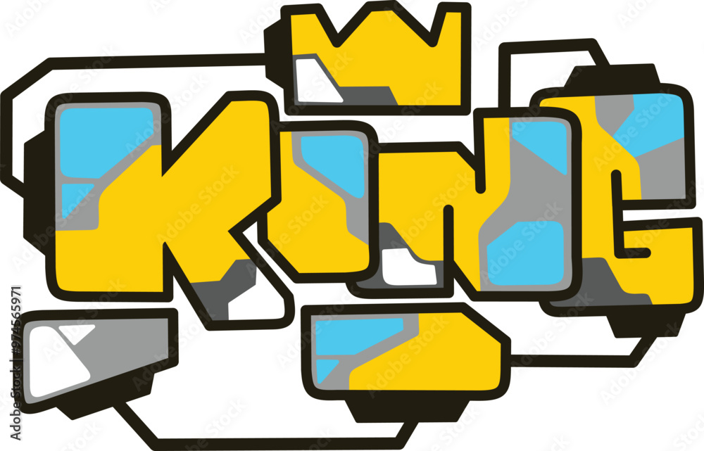 king word graffiti text sticker illustration king word graffiti text sticker illustration