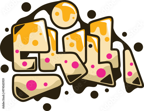 chill word graffiti text sticker illustration