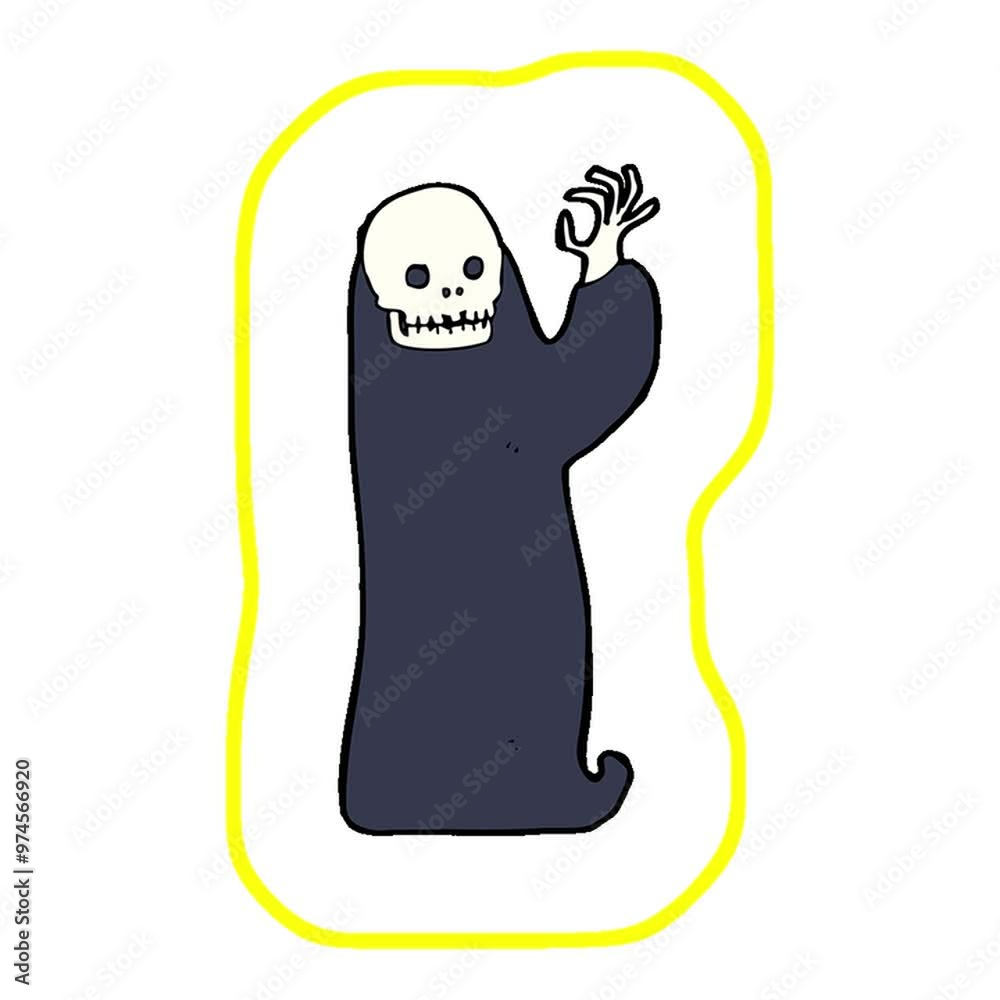 cartoon waving halloween ghoul cartoon waving halloween ghoul