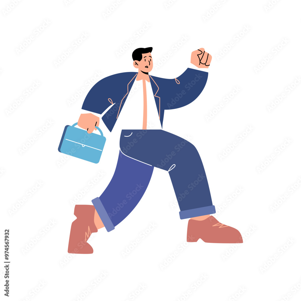 Business man run illustration Business man run illustration