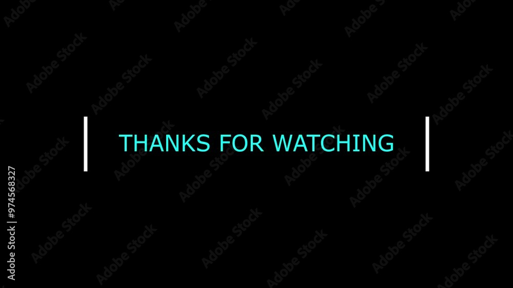 Thanks for watching animation for screen end video On Black Background. 4k Graphic Loop Video Animation.