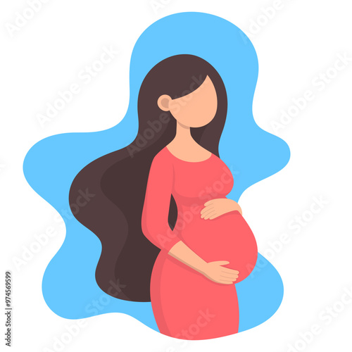 Pregnant woman. Flat design. Vector illustration