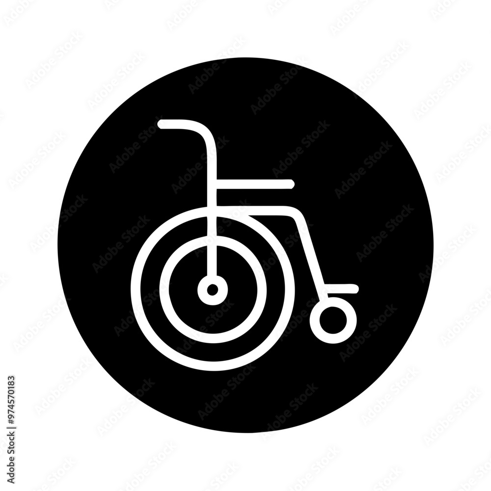 Vector icon of a wheelchair symbol on a black background with copy space
Vector icon of a wheelchair symbol on a black background with copy space