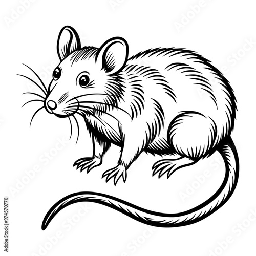 Line art, Silhouettes vector and line cut hand draw illustration black and white background