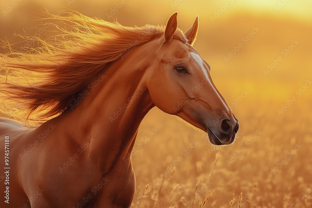 Brown Horse in Mid-Gallop at Dawn Brown Horse in Mid-Gallop at Dawn