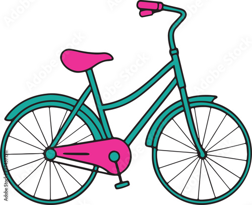 Bicycle vector art illustration on a white background