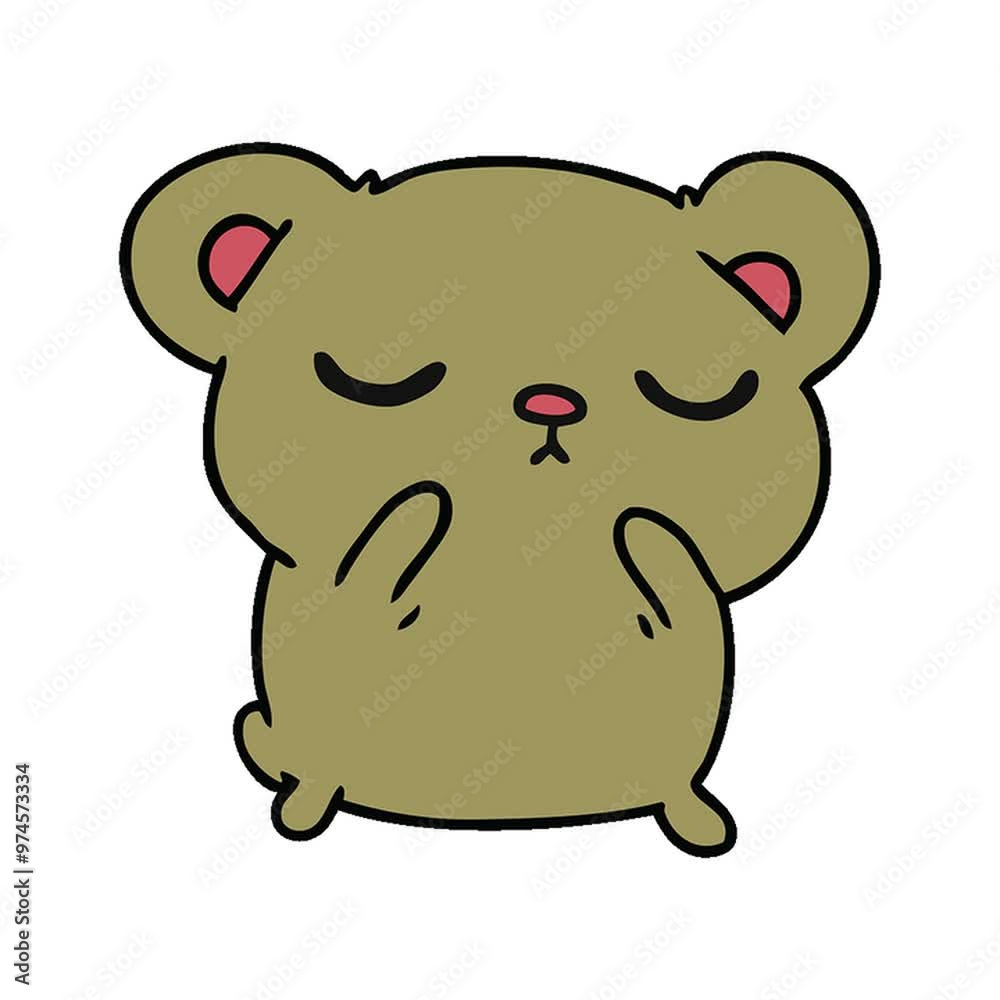 freehand drawn cartoon of a cute bear freehand drawn cartoon of a cute bear
