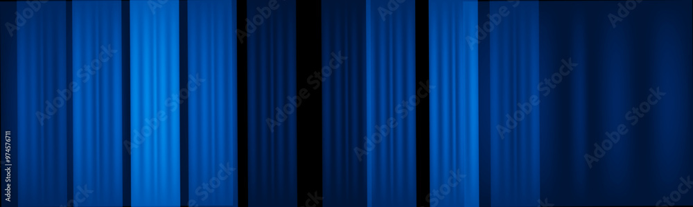 Copy-space blue curtain abstract background . vertical stripe vector element for design illustration Copy-space blue curtain abstract background . vertical stripe vector element for design illustration
