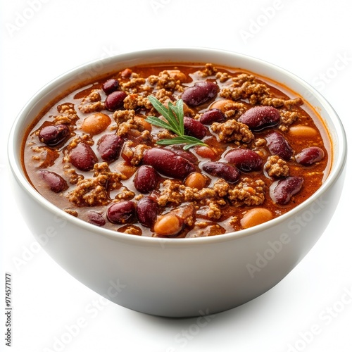 Bowl of chili with beans and ground beef