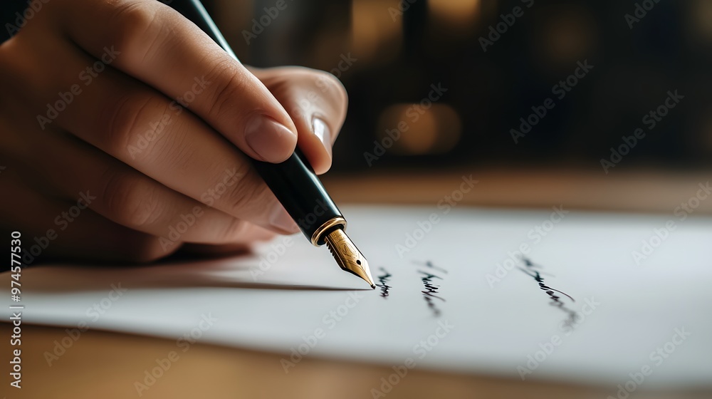 Writer’s Hand Holding a Pen on Paper: A writer's hand elegantly holding a pen, with handwritten notes visible on a sheet of paper.
Writer’s Hand Holding a Pen on Paper: A writer's hand elegantly holding a pen, with handwritten notes visible on a sheet of paper.