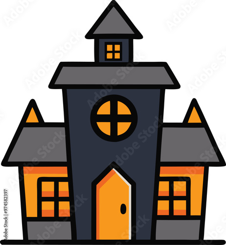 A haunted house cartoon vector for Halloween