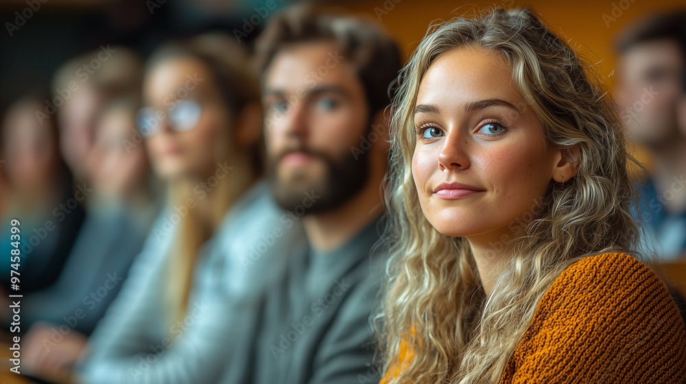 Fototapeta premium Attentive Students in a Classroom Setting
