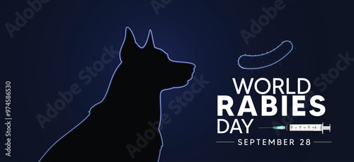 World Rabies Day September 28 vector poster