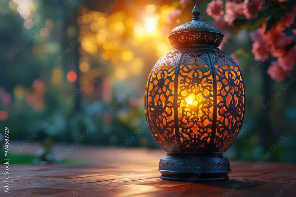 enchanting 3drendered ramadan lantern with intricate islamic patterns warm golden light emanates from within casting beautiful shadows rich jeweltoned background creates a magical atmosphere enchanting 3drendered ramadan lantern with intricate islamic patterns warm golden light emanates from within casting beautiful shadows rich jeweltoned background creates a magical atmosphere