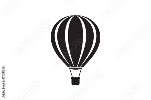 Hot air balloon silhouette vector illustration, Hot air balloon silhouette vector, Hot air balloon silhouette PNG 