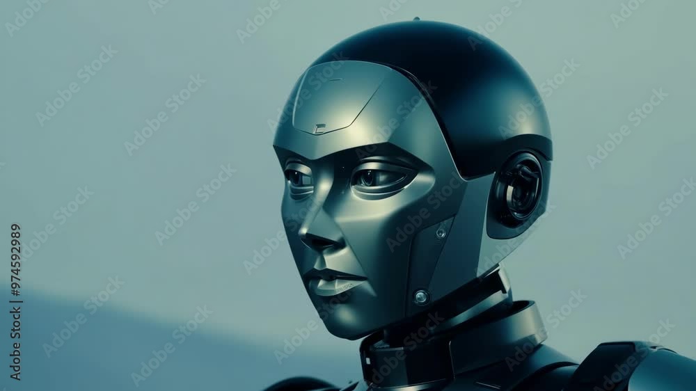 Futuristic humanoid robot concept with metallic features and advanced ai design