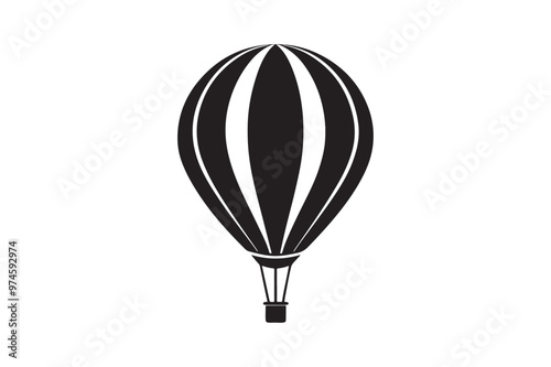 Hot air balloon silhouette vector illustration, Hot air balloon silhouette vector, Hot air balloon silhouette PNG 